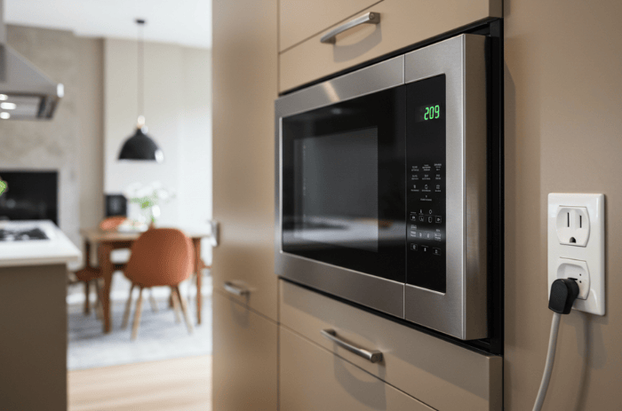 Imagem ilustrativa mostrando aparelhos domésticos comuns conectados à tomada representando o consumo de energia elétrica mesmo desligados